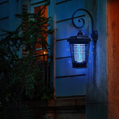 Miniatura 7 de Exterminador de insectos para exteriores, 4200 V, eléctrico, para interiores, con luces UV, 18 W, trampas para moscas, matamoscas para mosquitos,