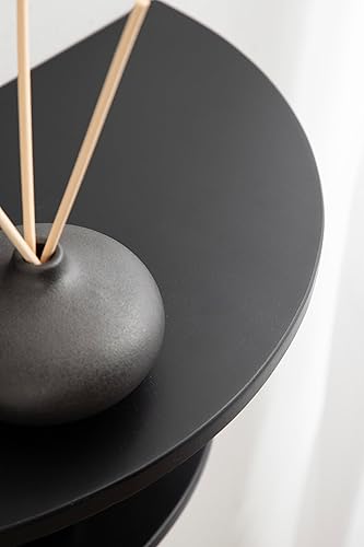 Miniatura 5 de Kate and Laurel Jalla Mesa auxiliar flotante de madera, 18 x 10 x 14 pulgadas, color negro, mesa auxiliar de madera moderna para montar en la pared