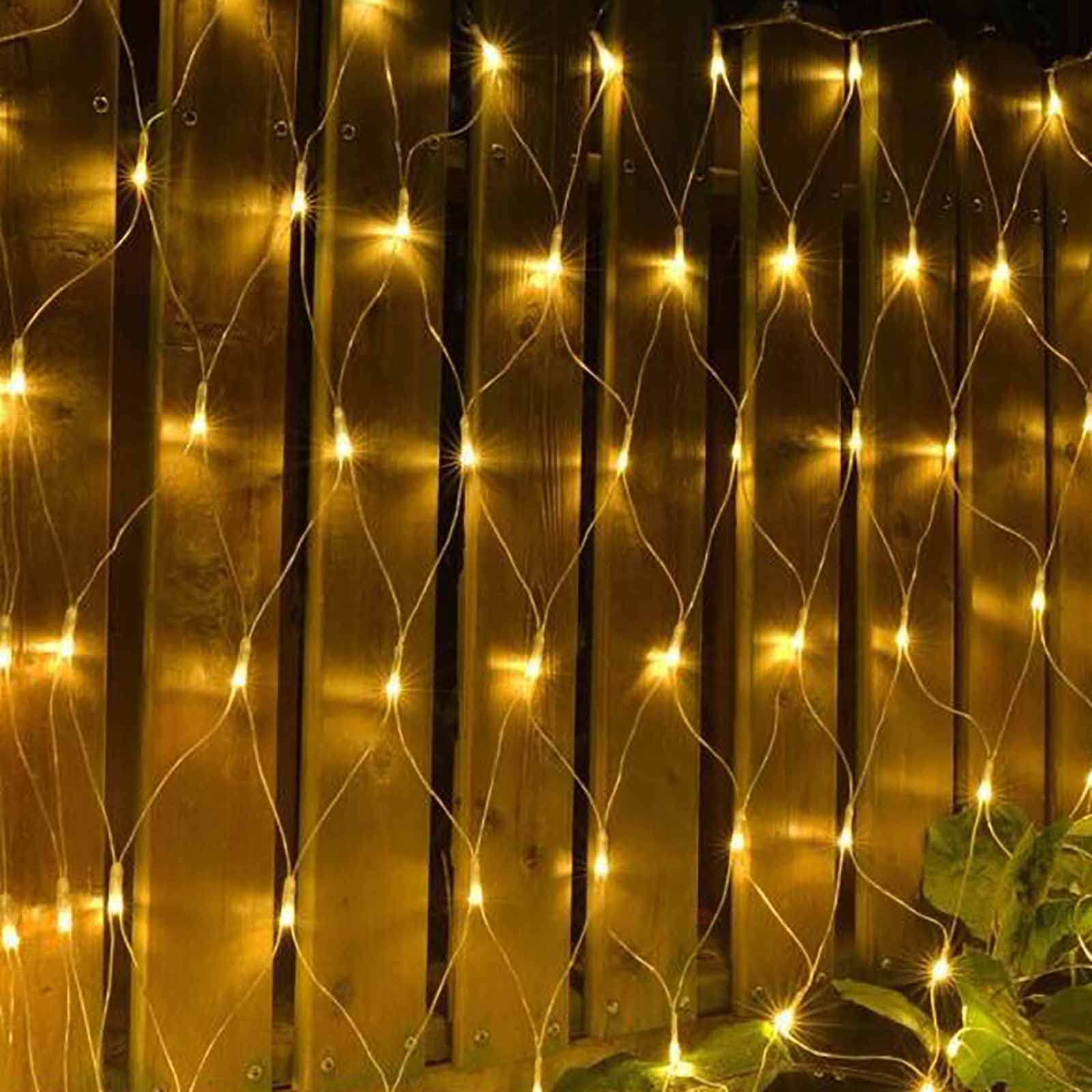 Yizc Noël Lumières Nettes,Intérieur Exterieur Decoration Lumieres en Filet Raccordable Fairy Lights avec 8 Modes,Suspendu Clignotement Guirlande Lumineuse pour Buissons Jardins Fete -Blanc chaud 6x4m