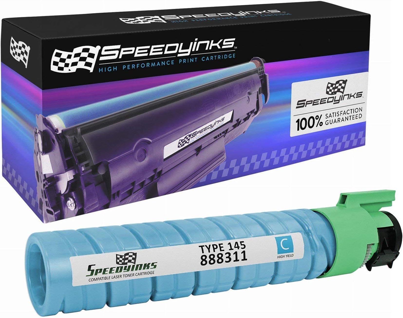 Speedy Inks Compatible Toner Cartridge Replacement for Ricoh 888311/Type 145 High Yield (Cyan)