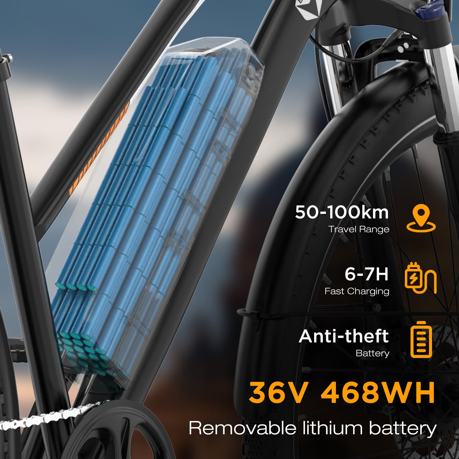 HITWAY Bici Elettrica 27,5"/28" con Motore Posteriore/Centrale 250W, Batteria 36V 13Ah Amovibile, Cambio 7 Marce – E-Bike da Trekking e Città, Bicicletta Elettrica per Uomo e Donna con Design Robusto