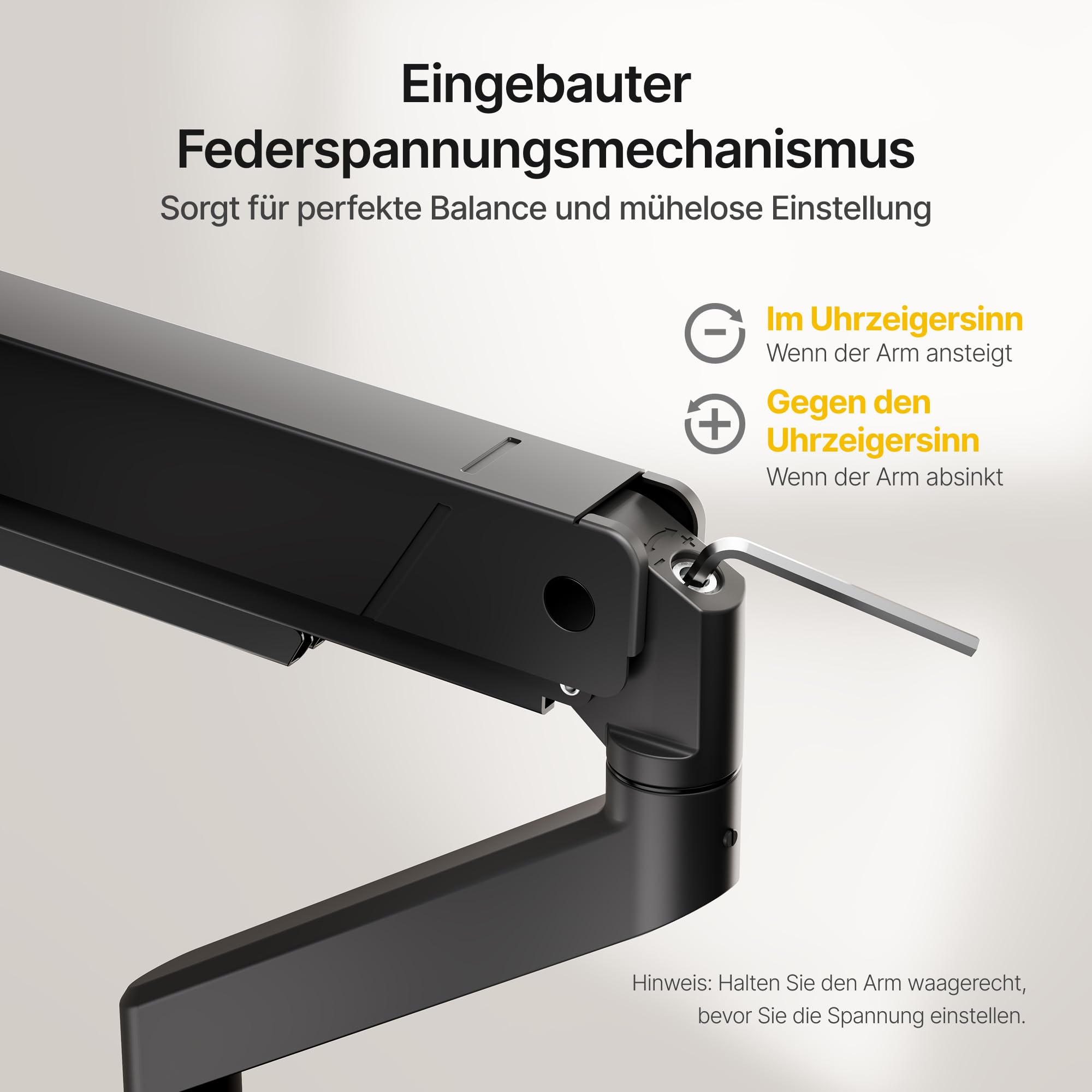 monTEK Monitor Halterung für 17-45 Zoll Bildschirme | Monitor Arm hält 1-16 kg, VESA 75/100, Neigbar, Schwenkbar, Drehbar