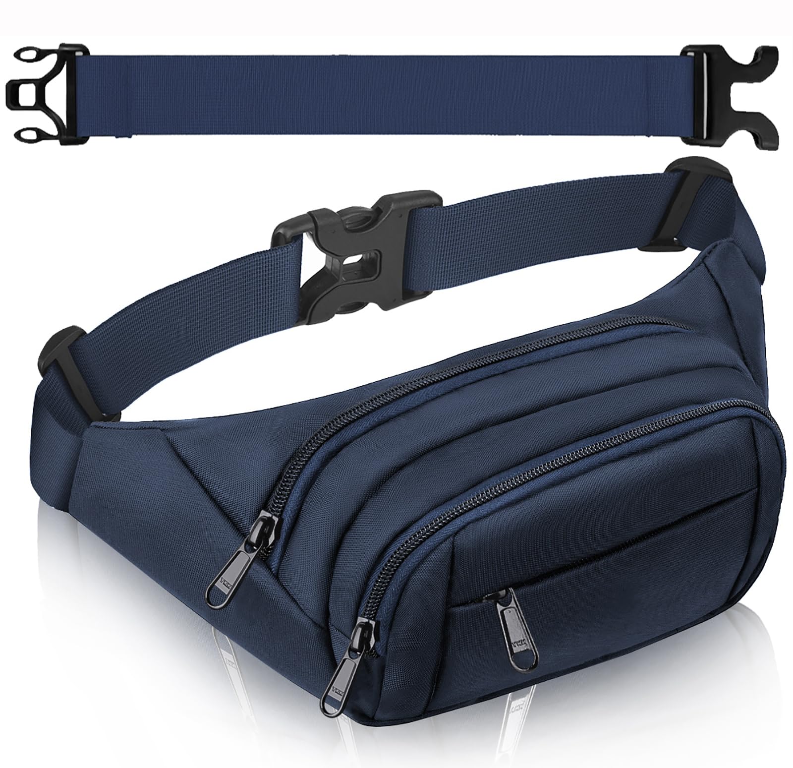 SUPHOSMT 4 Pockets Bum Bag Women with 35 cm Extended Belt Belt Bag Men Large Capacity Waterproof Waist Bag for iPad Mini & iPhone 12 Pro Max Bum Bag, blue, L, Waterproof Belt Bag Blue โ image 1