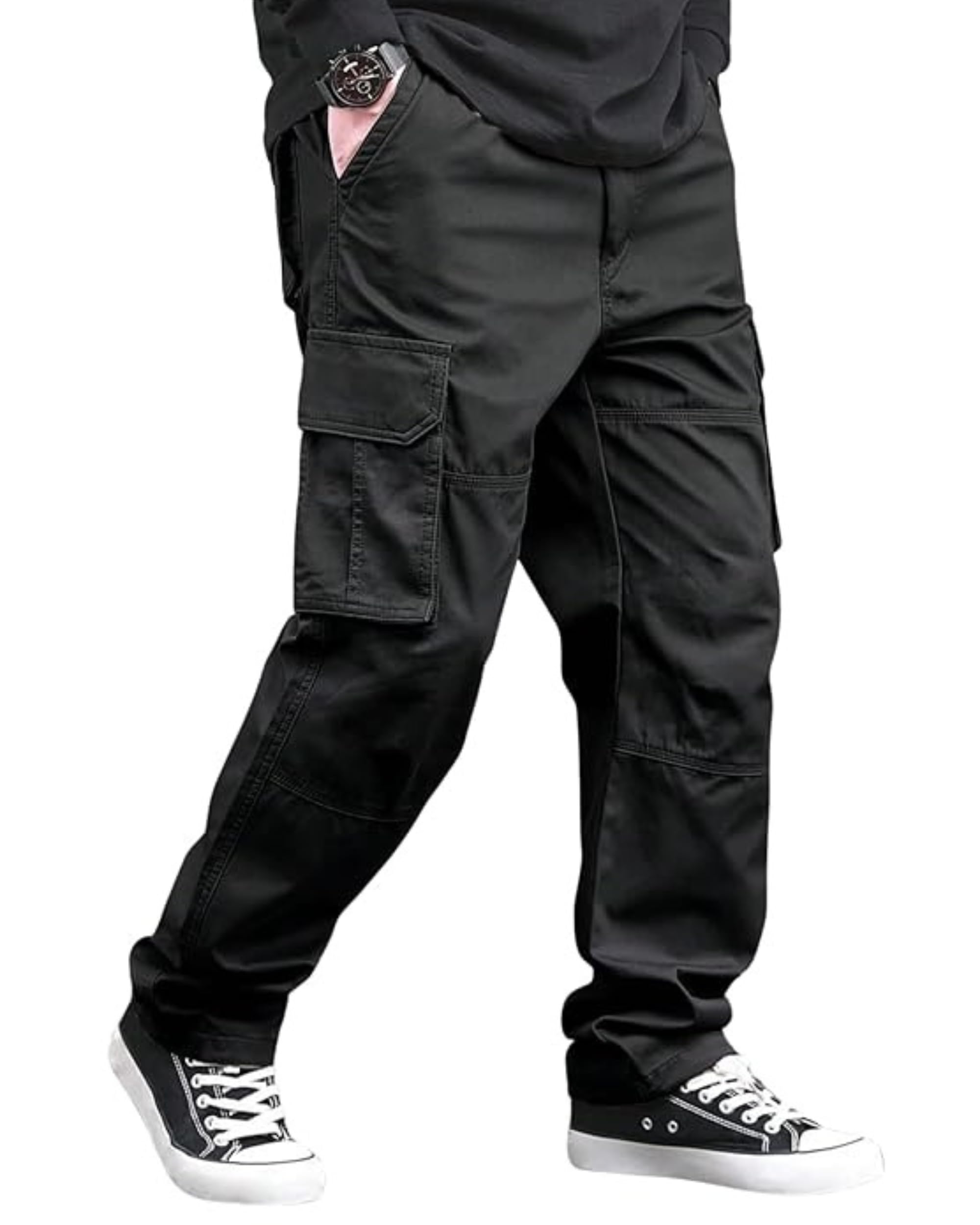 satvish Mens Cotton Cargo Pants | Casual Trousers for Men | Drawstring Waist Pant | Comfortable Lower for Men-picture-11