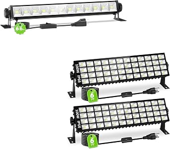 3 Pack LED Shop Lights for Garage 2 Pack 100W + 1 Pack 40W