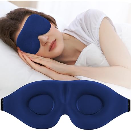 3D Contoured Blue Sleep Mask for Light Blocking