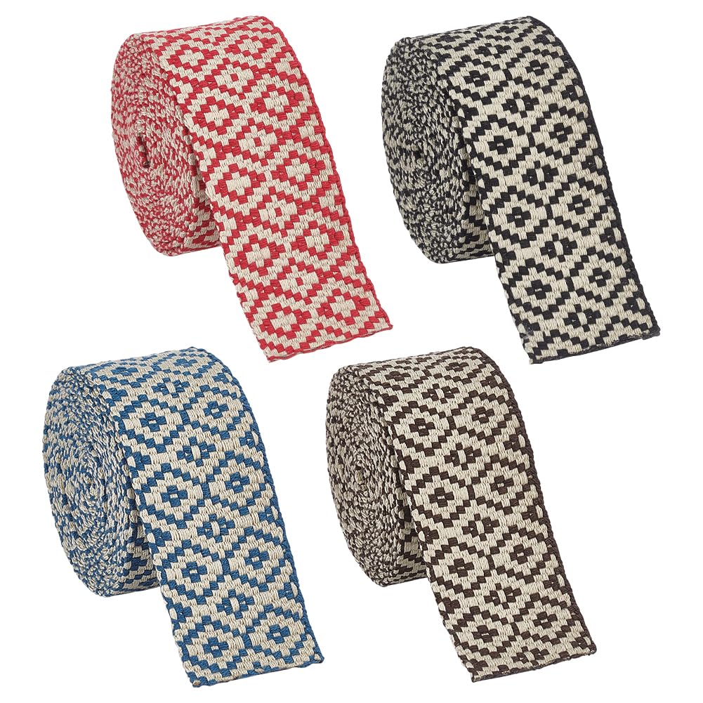BENECREAT Cotton and Polycotton Webbing - Jacquard and Flat Webbing Striped Pattern for Bag Handles