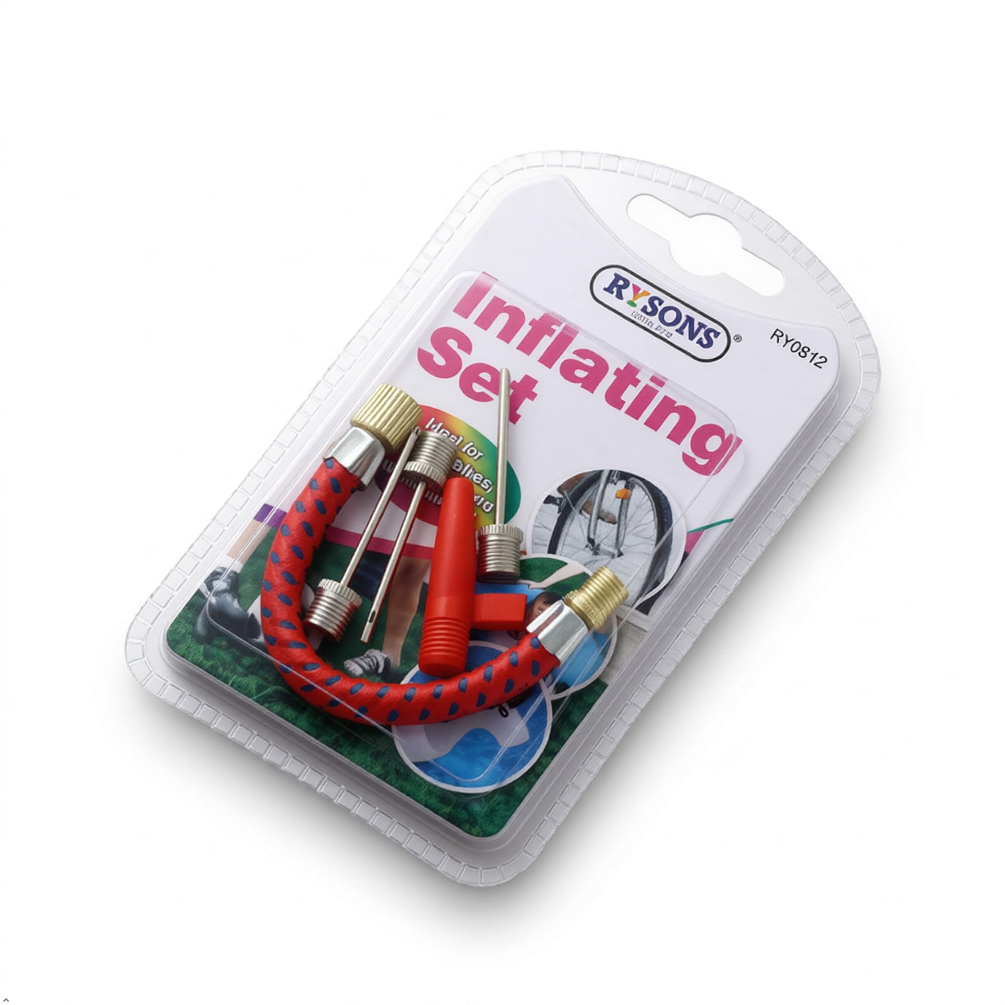 A2Z Inflating Set with Multi-Purpose Needles and Flexible Hose Copper Ball Pump Needle Kit for Bicycle Tyres, Footballs Basketballs Air Beds and Inflatables Portable Pump Accessories