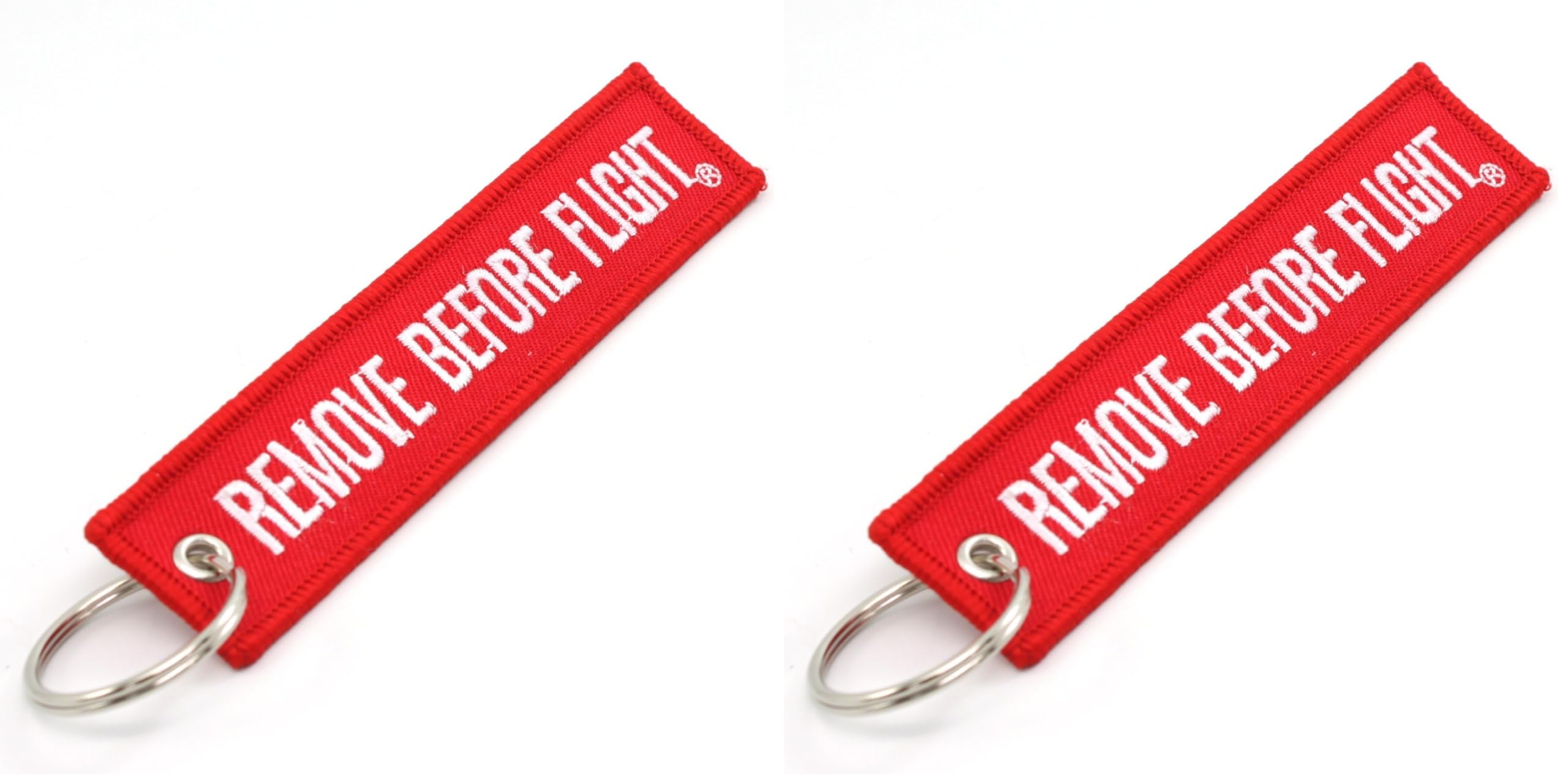 Rotary13B1 Remove Before Flight Key Chain - Red/White QTY 1piece - 100% embroidered