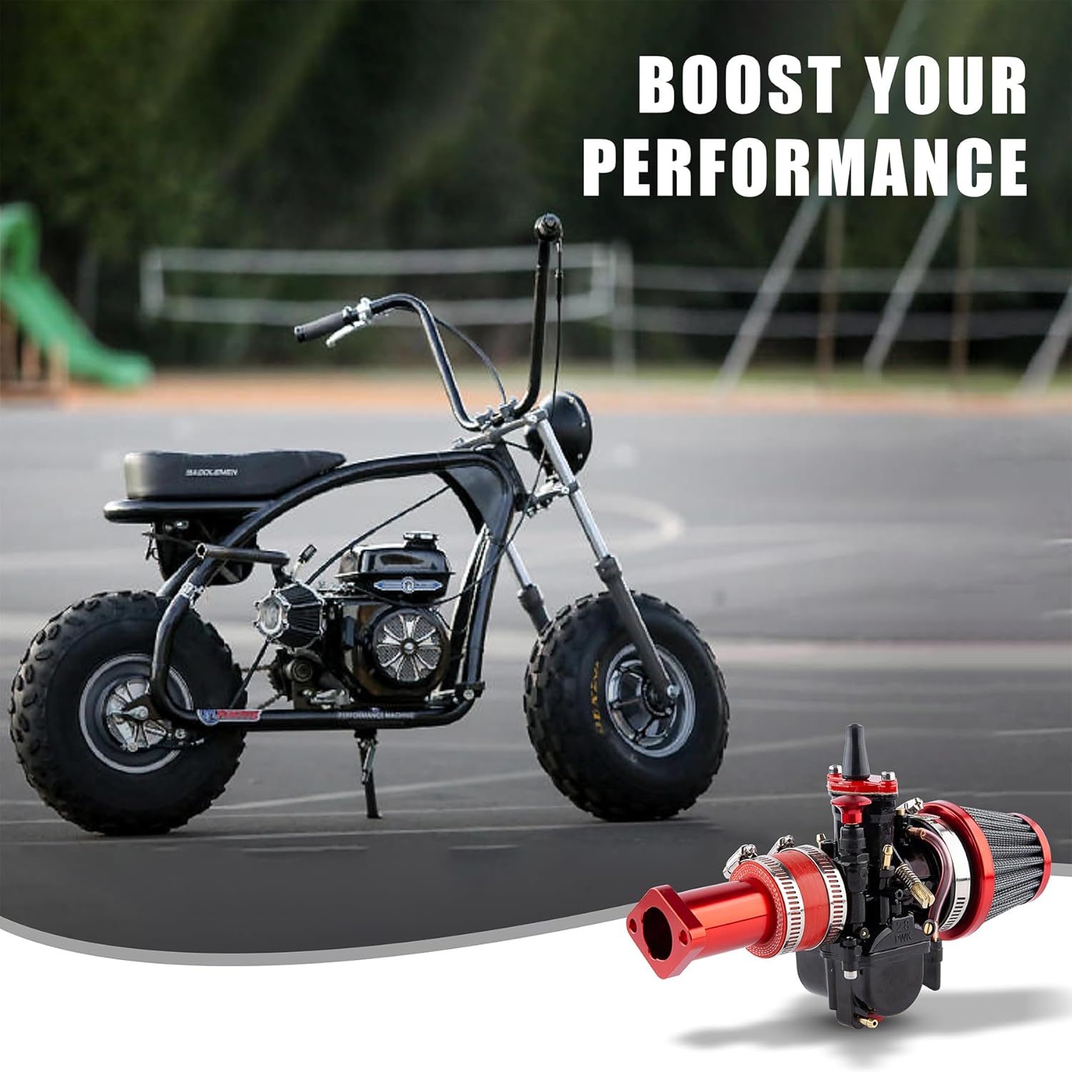 PWK28mm Carburetor Kit for Predator 212, Upgrade for Coleman Predator 196cc 212cc 224cc Engine, Baja Warrior MB200 KT196 GX160 6.5hp Engine with Intake Manifold 48mm Air Filter