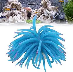 Decoração luminosa, silicone durável seguro para aquários de peixes, adequado para água doce e salgada (azul)
