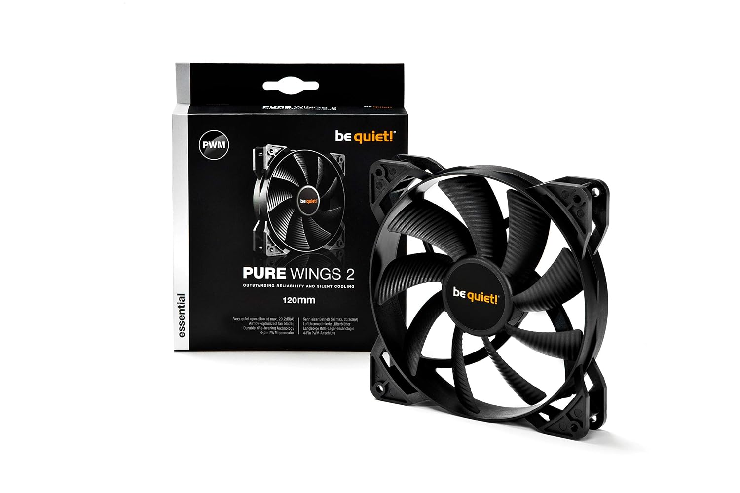 Pure Wings 2 PWM Case Fan, 12 cm Size, Black