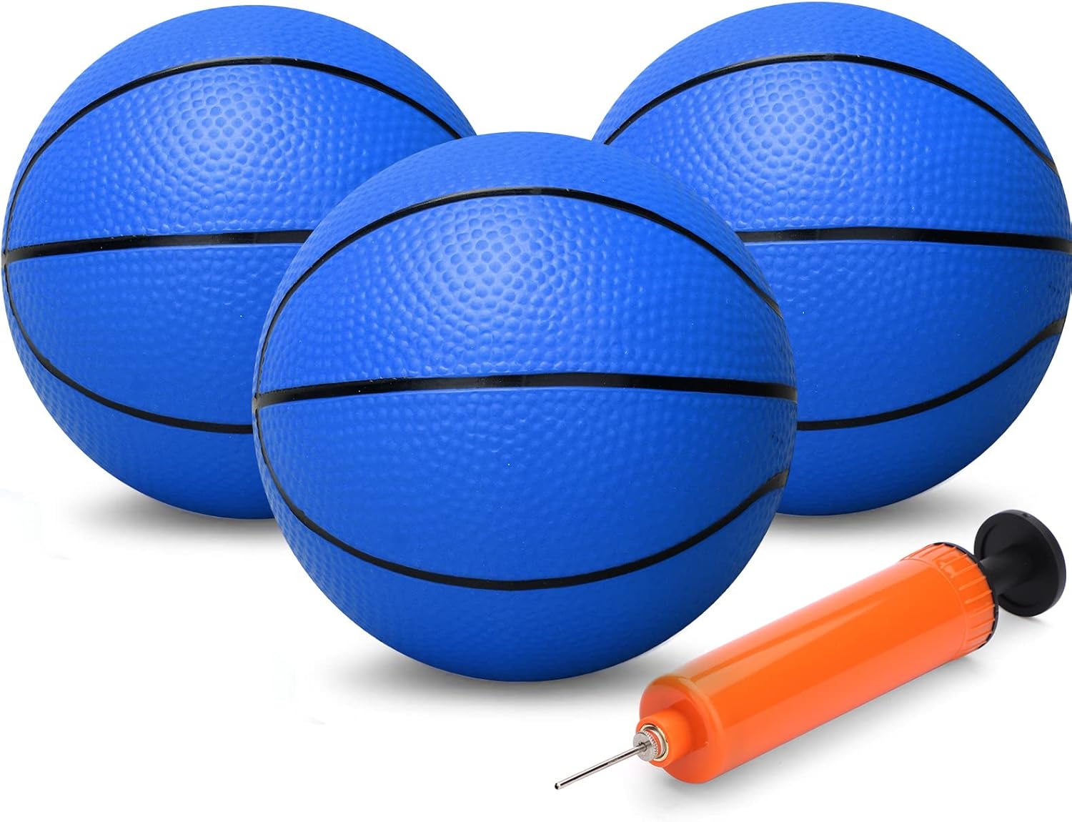 Gamtec 6 Inch Mini Basketballs for Toddlers Kids Teenagers, 3 Pack 6" Basketball Set with Pump Durable PVC Basketballs for Mini Over Door Hoop Pool Beach Balls for Swimming Pool, Indoors, Outdoors