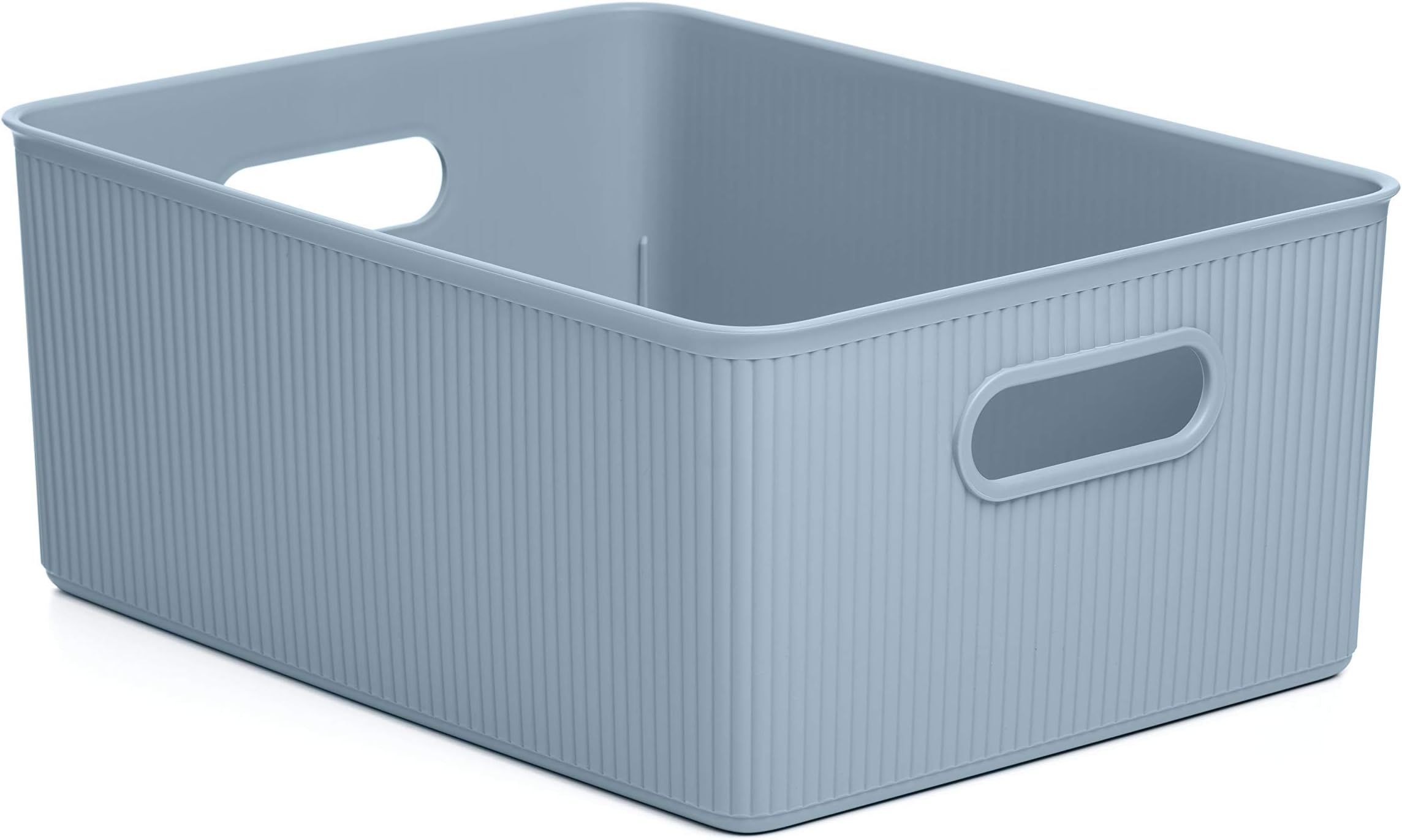 TATAY Plastic Storage Basket 15 L Baobab | Organizer Box | Integrated Handles | Compact and Versatile Design | BPA-Free Plastic | 29.4 x 38.5 x 16 cm, Blue