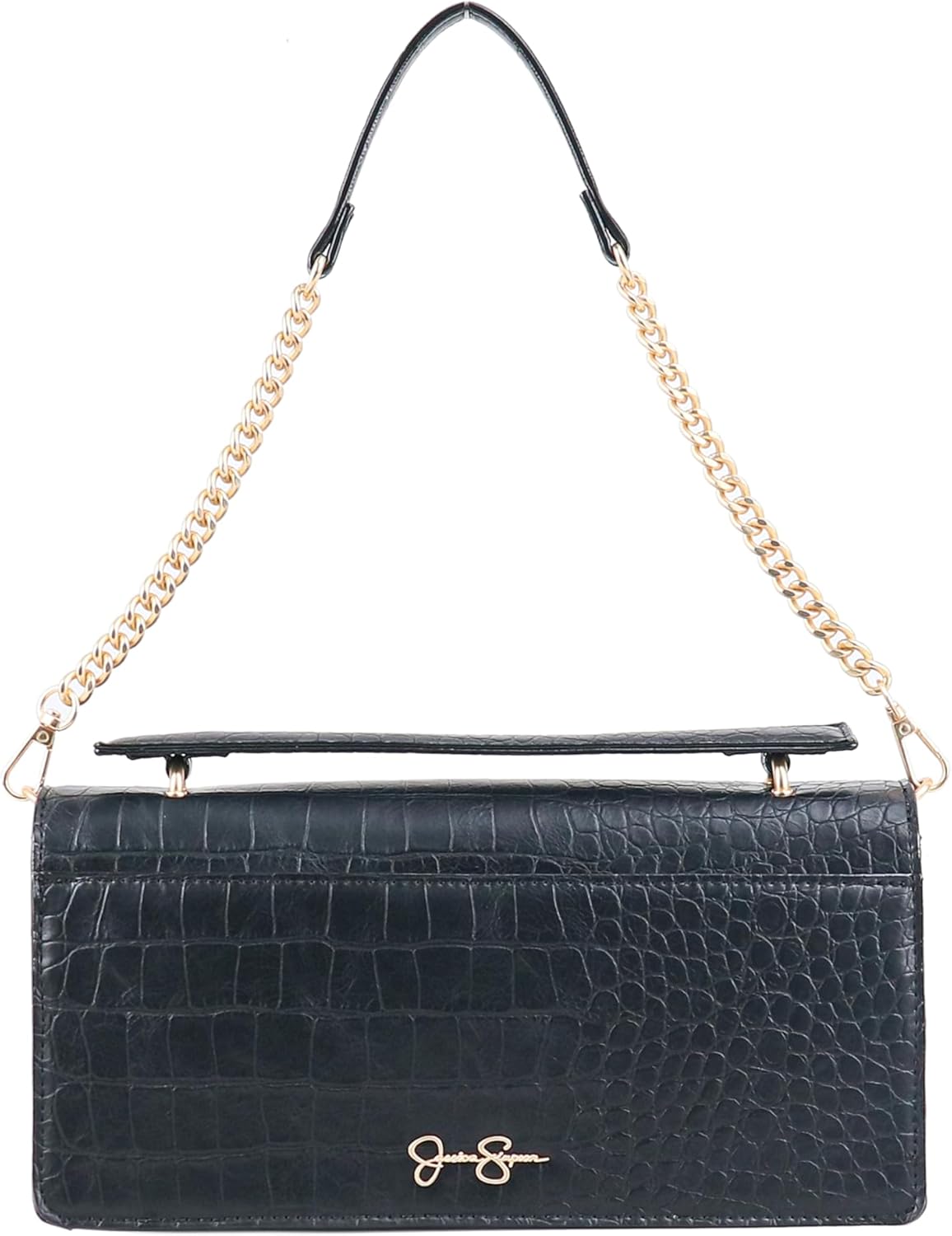 Jessica Simpson Women's Brooke Clutch, Stylish Shoulder Bag With Chain Strap & Gold Accents
