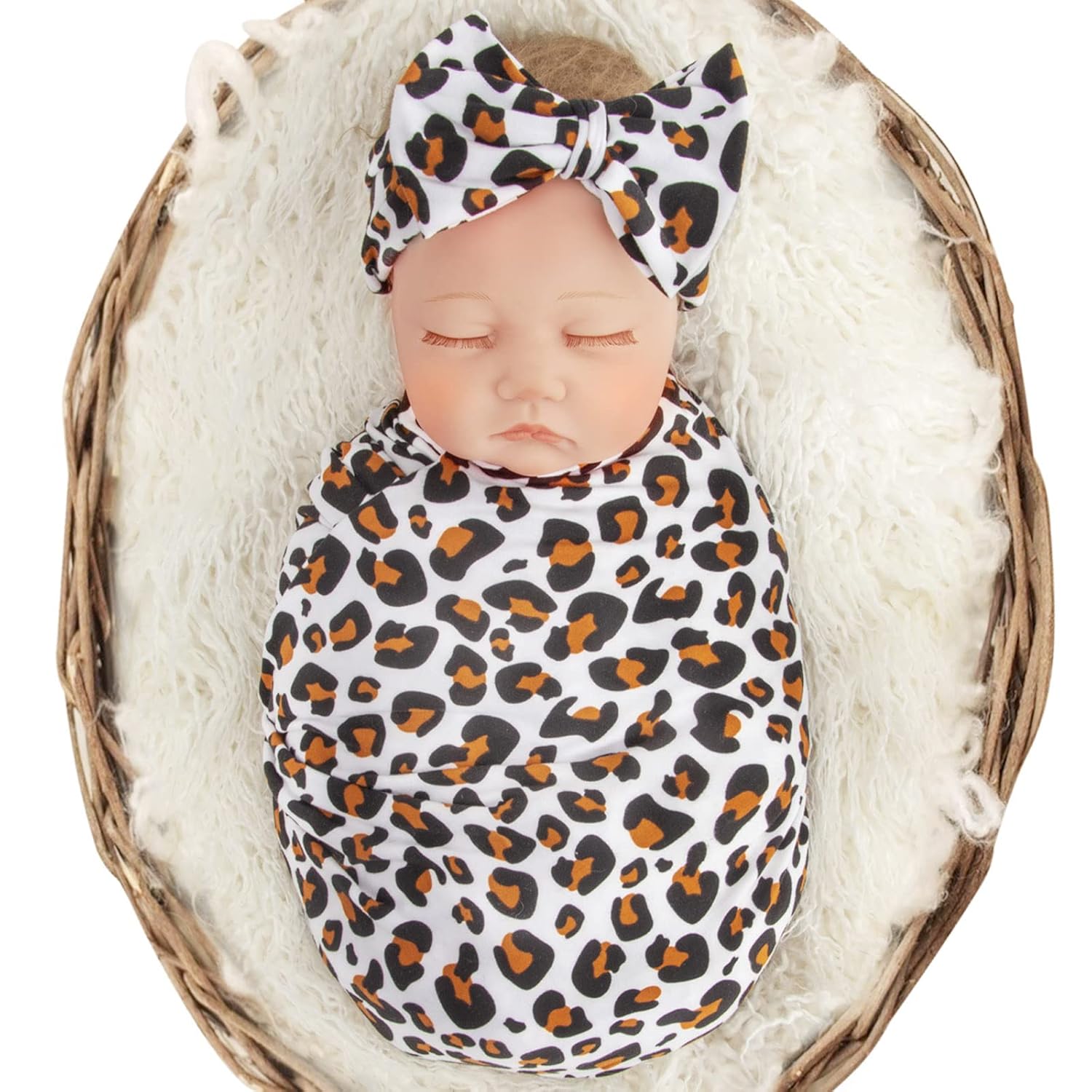 DRESHOW BQUBO Newborn Reception Blanket with Headband Set