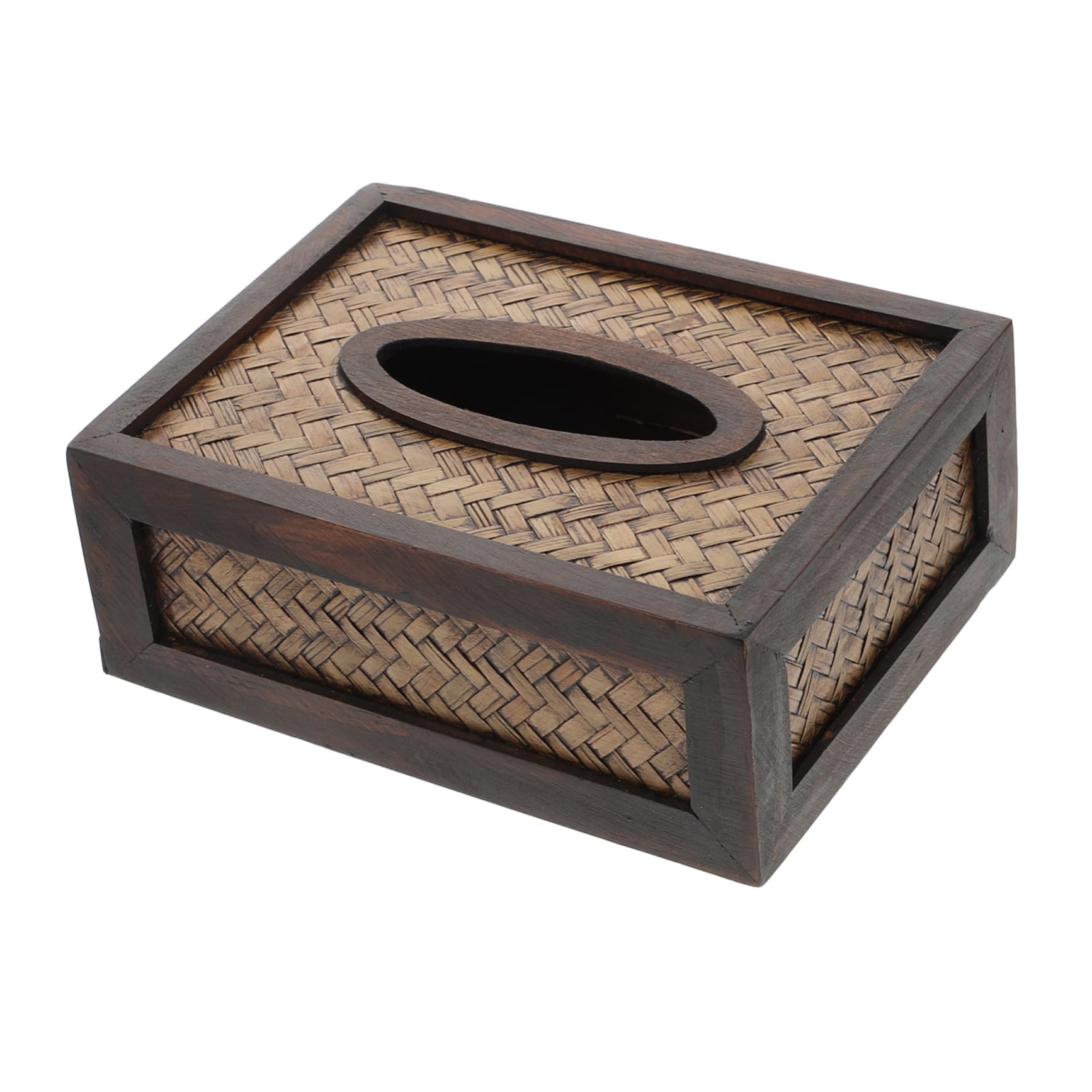 SOLUSTRE 1Pc Rattan Weaving Tissue Storage Box Woven Tissue Organizer for Home Vintage Design Multi Functional Napkin Holder Housewarming Present for Any