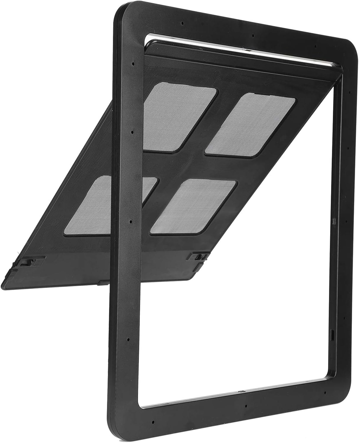 Pet Small Dog Cat Screen Door, Sliding Screen with Magnetic Flap, Black Large - Easy Installation, Ventilated Design, Suitable for Small Cats and Dogs (L)