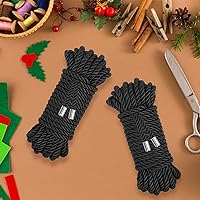 Vista 6 de Cuerda de Seda Suave, Cuerda de Cordón Trenzado Amigable con la Piel (Negro, 32 pies)