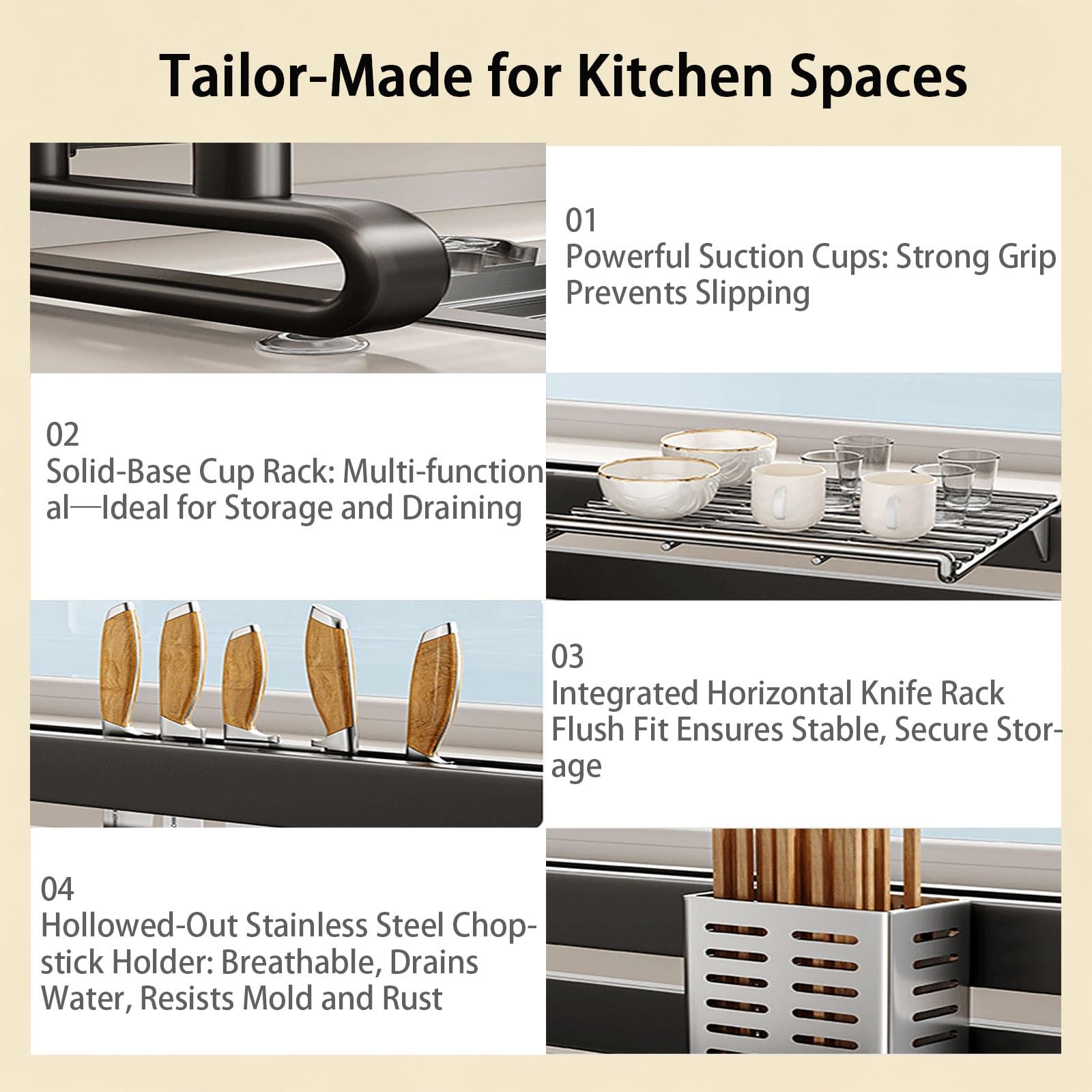 Scolapiatti sopra il lavello, organizer da cucina a 2 ripiani in acciaio inox, grande scolapiatti antiruggine per risparmiare spazio moderno (75 x 31,8 x 80 cm)