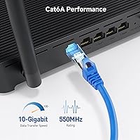 Vista 28 de Cable Matters 10Gbps Cable de Ethernet Cat 6A sin enganches largo blindado - 125 pies, Cable Cat 6A, Cordón Cat6A, Cable Ethernet, Negro