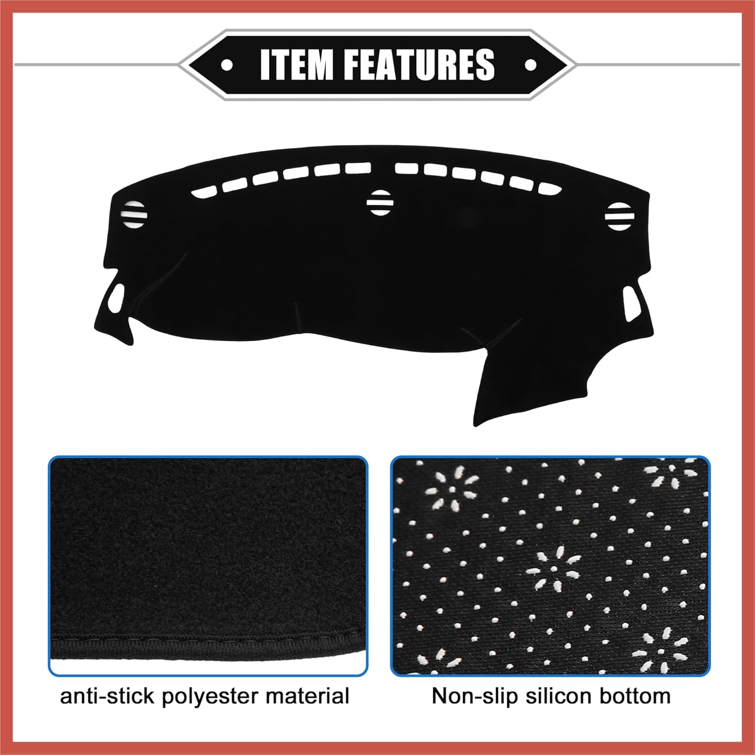 ACROPIX Dashboard Cover Compatible for Dodge Dart 2013-2016, Nonslip Polyester Black Dash Cover Mat Dash Board Protector Cover Car Parts