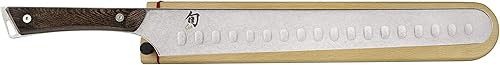 Shun Cuchillo Kanso hueco de 12 pulgadas, auténtico cuchillo japonés hecho a mano, incluye funda de madera Saya, ideal para pechugas, asados, pavo,