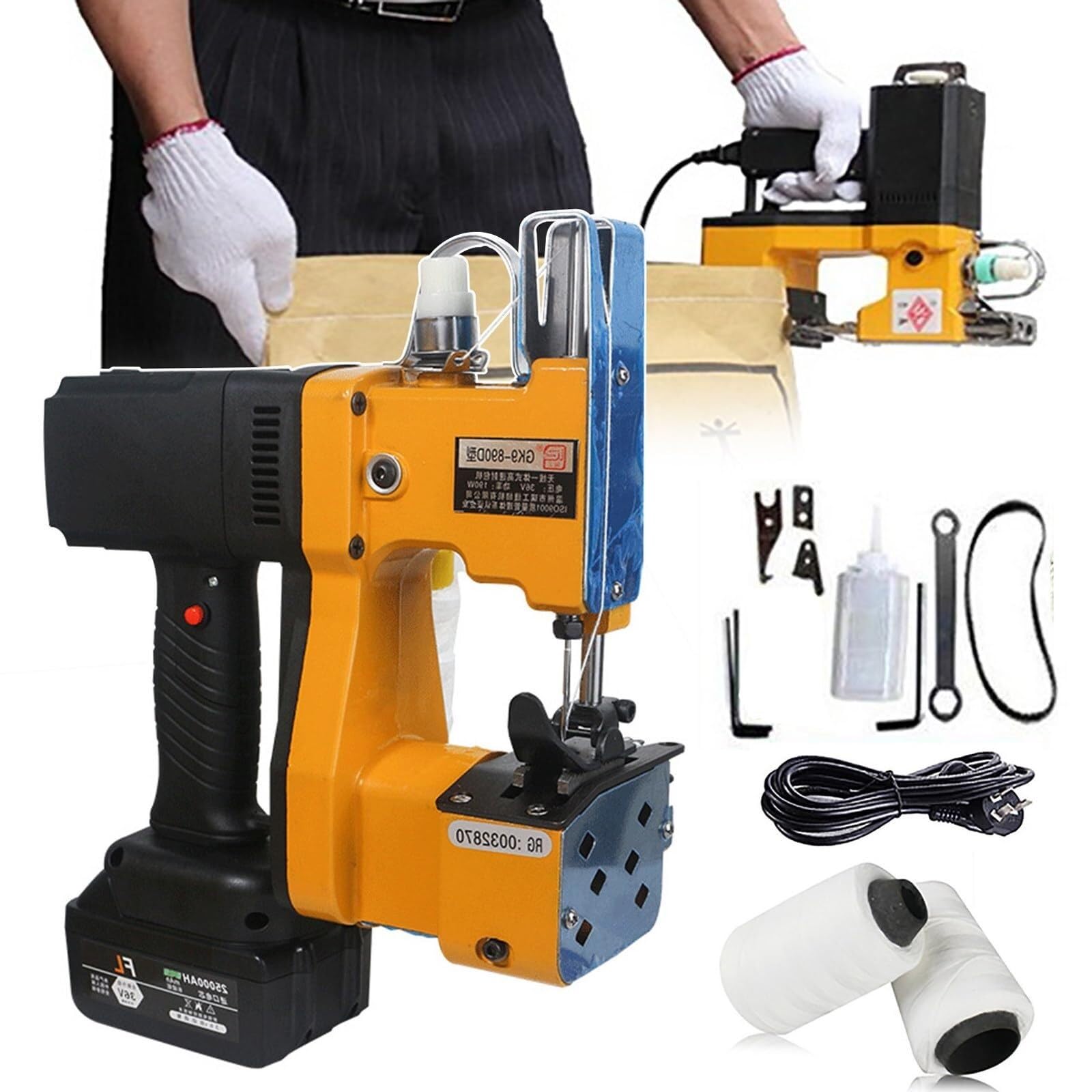 Machine de fermeture de sac sans fil avec batterie lithium pour couture de sacs tissés et papier
