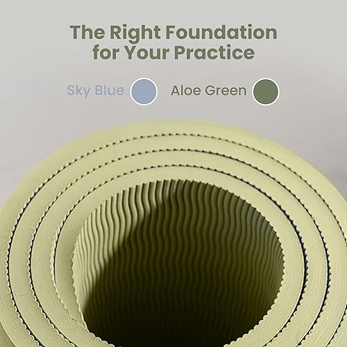 Miniatura 4 de Lindywell Alfombrilla de pilates nuestra esterilla de yoga antideslizante es de 0.394 in de grosor, 6 pies de largo y 26 pulgadas de ancho, lo que