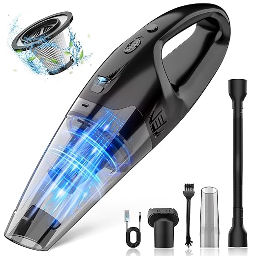 Handheld Vacuum Cordless Rechargeable 3-in-1, Dust Busters Cordless Rechargeable with USB Charge, Car Vacuum with LED, HEPA Filter, 1.65LBs Lightweight Vacuum Cleaner for Dust, Pet Hair