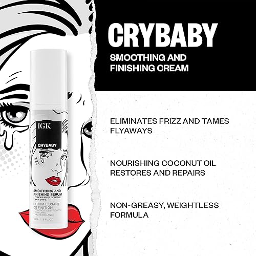 Miniatura 3 de IGK CRYBABY Suero suavizante antiencrespamiento 15 onzas líquidas