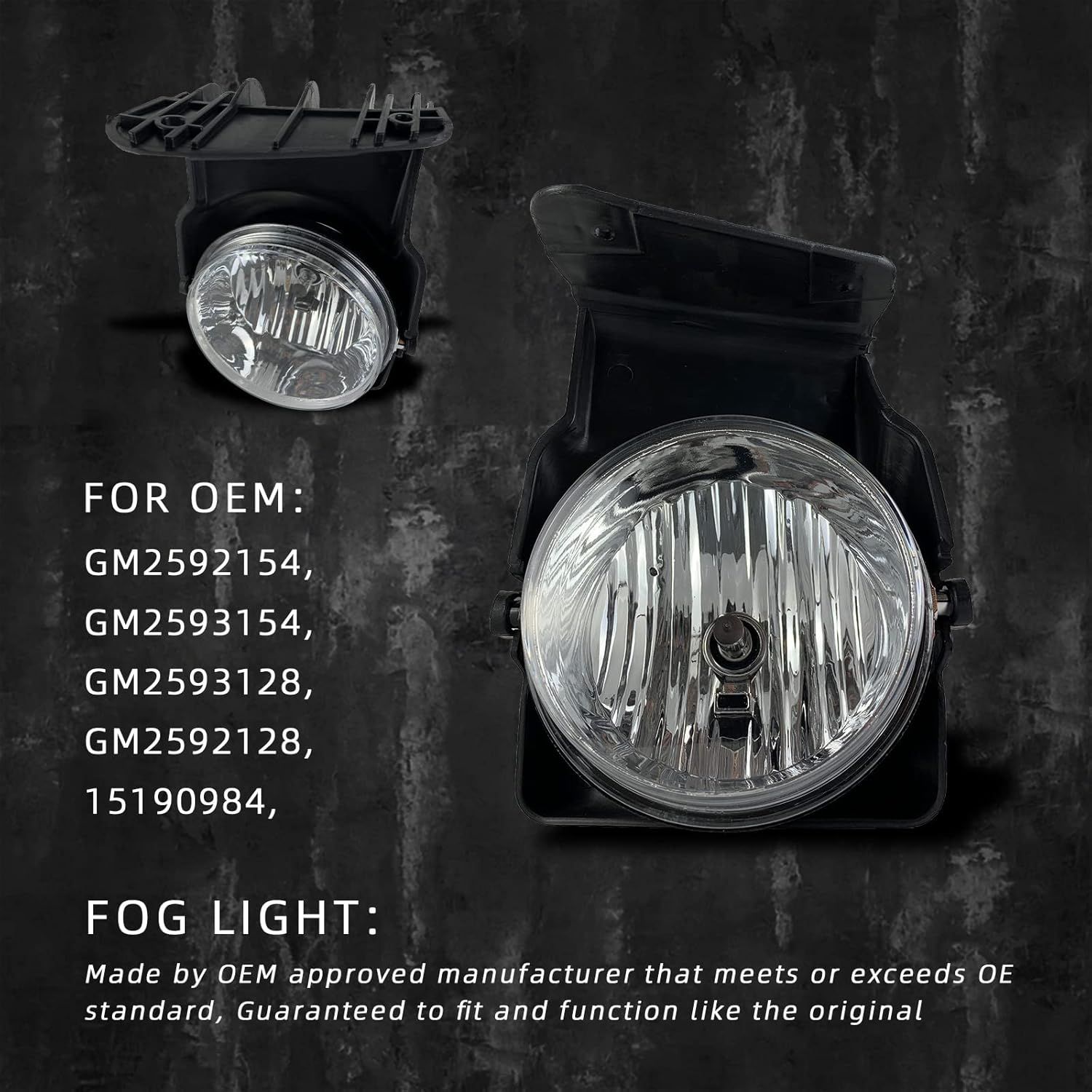 Fog Lights for 2003 2004 2005 2006 2007 GMC Sierra 1500/ 1500HD/ 2500/ 2500HD/ 3500/ 3500HD, 1 Pair Front Bumper Driving Fog Lamps with Right and Left Side (Clear Lens)