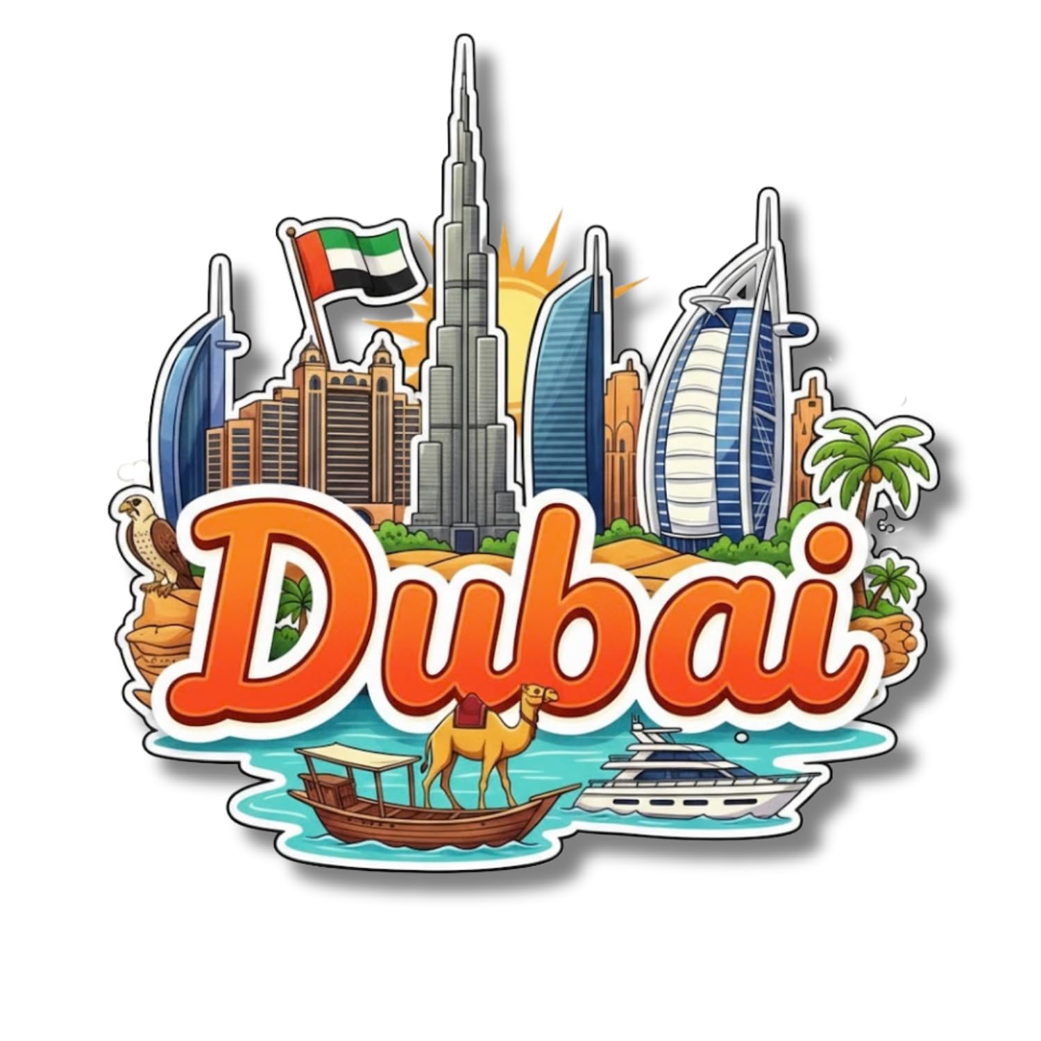 Premium Laser Cut MDF Fridge Magnet for Home Decor, Vibrant Layered Travel Artwork Souvenir Gift with Strong Magnetic Hold, Refrigerator Decoration for Kitchen & Office - Dubai-image-21