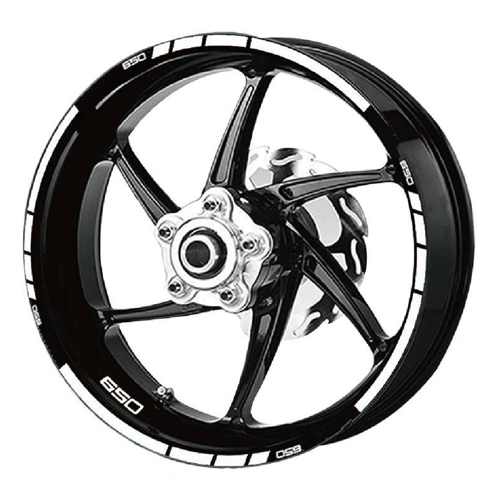 Motorrad-Radaufkleber Für Felge, Vorne Und Hinten, Reflektierender Dekorativer Streifensatz Für Verys 650(Style 3)