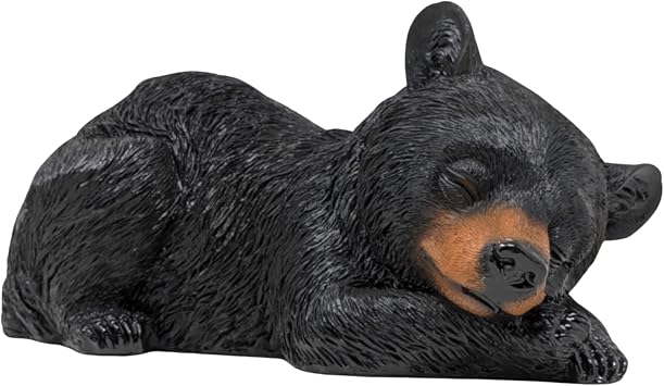 Hibernating Bear Figurine Lifelike Resin Bear Sleeping in Peace Sculpture Beautiful Rustic Decor for Lodge, Cabin, or Nature-Themed Decor Unique Gift for Wildlife Enthusiasts