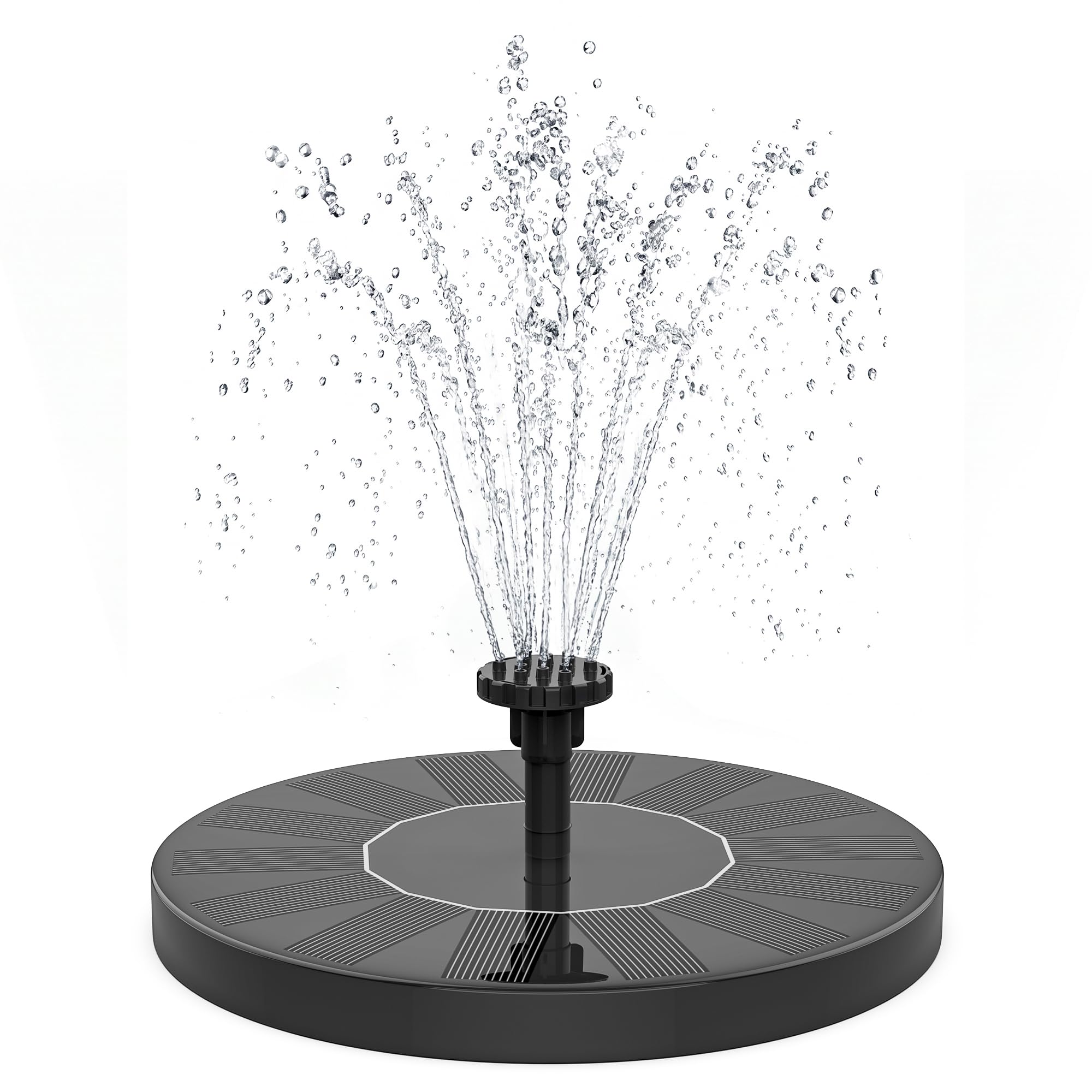 SHANCHAHUA Solar Fountain, 1.5W Solar Bird Bath Fountain Pump, Solar Water Fountain with 6 Nozzles and Fixer, Floating Solar Bird Bath Fountains for Outdoors, Garden, Pond, Pool-image-13