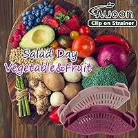 Vista 5 de AUOON Colador de Silicona con Clip - Coladores y Escurridores Ajustables para Todas las Ollas, Sartenes y Tazones Prácticos Utensilios de Cocina