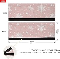 Vista 5 de Juego de 2 fundas protectoras antideslizantes para manijas de puerta de refrigerador, diseño de copos de nieve, color rosa, mantiene tu