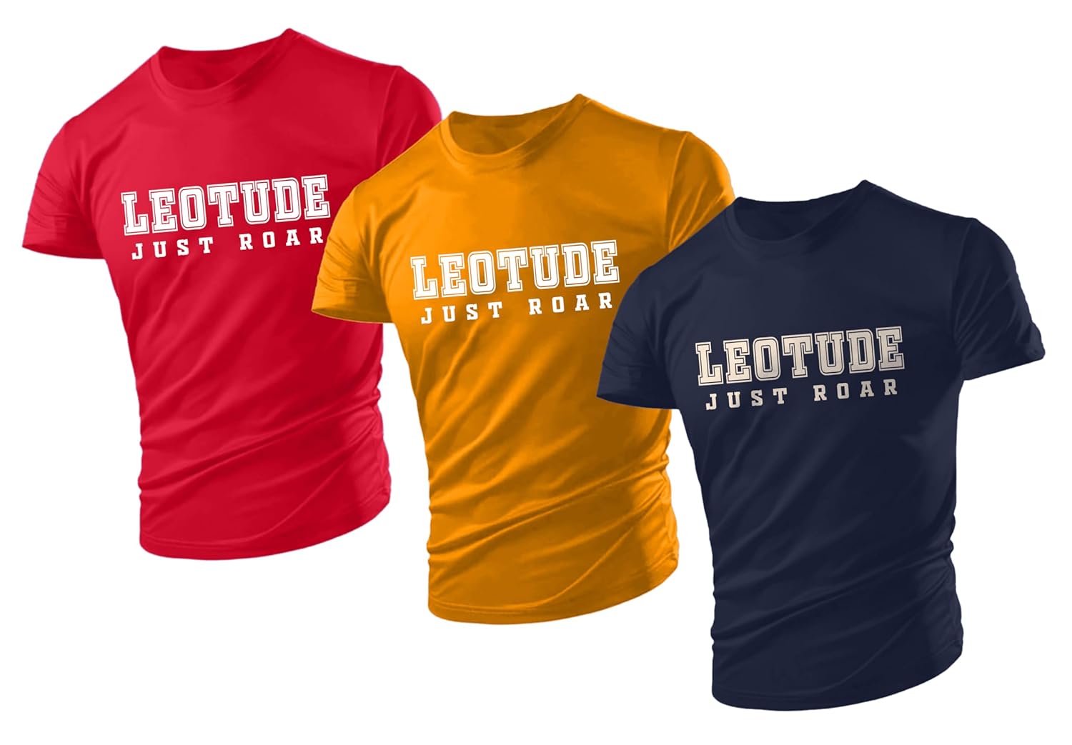 LEOTUDE Half Sleeve Round Neck Printed Regular Fit Cottonblend T-Shirt for Men’s