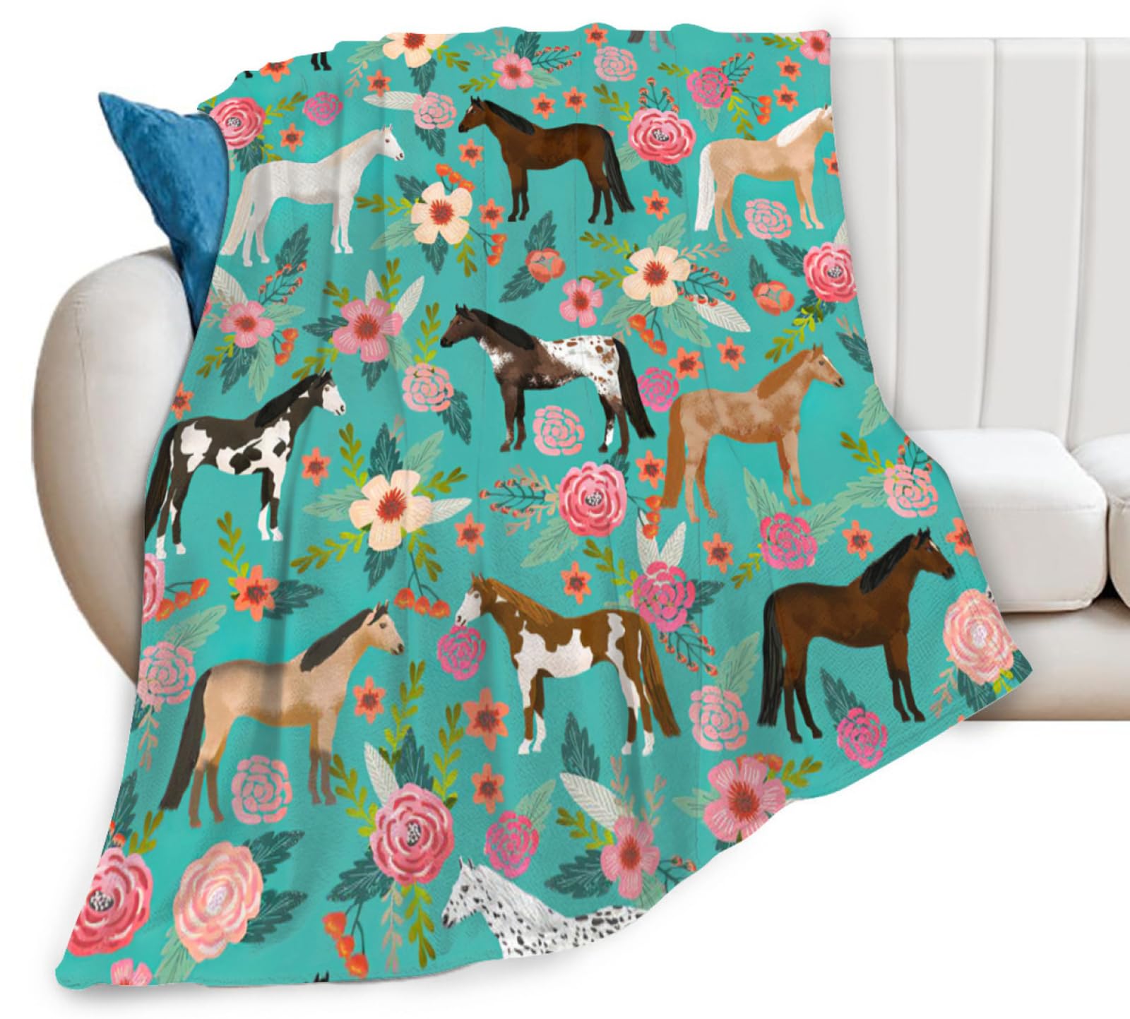 Coperta In Flanella Con Motivo Cavallo Per Ragazze E Donne – Morbida, Leggera, Disponibile In Tre Misure
