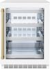 ZLINE Autograph Edition 24 in. Touchstone 151 Can Beverage Fridge With White Matte Glass Door And Polished Gold Handle RBSOZ-WM-24-G