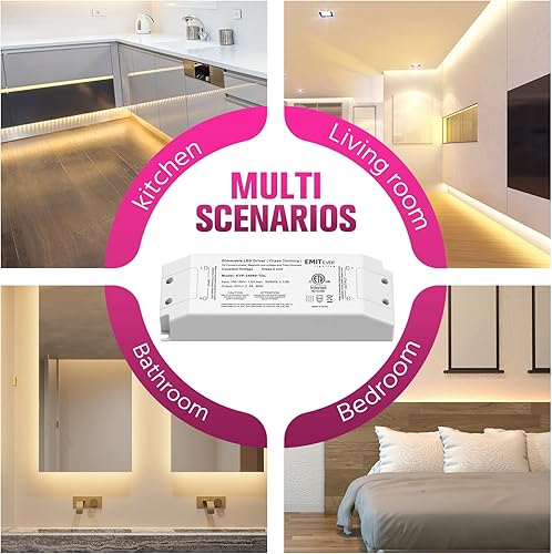 Miniatura 6 de EMITEVER COB - Tira de luces LED de color blanco cálido, 2700 K de alta densidad, CC 24 V, 400 lúmenes/pies, 156 LEDs/ft, Ra 90+, IP30, 16.4 pies, 4