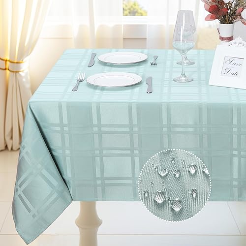 Miniatura 10 de JUCFHY - Mantel rectangular marroquí de tela jacquard a prueba de derrames y resistente al agua y al aceite mantel decorativo para uso exterior e