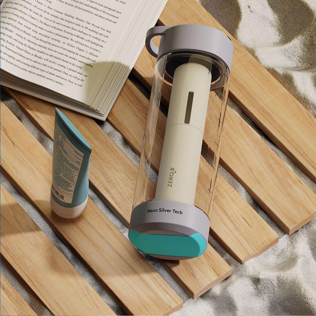Zero B H2Ohh Portable Water Filter Bottle – 600ml | Removes 99.9% Bacteria & Viruses | Durable TRITAN Material | Instant Purification | Eco-Friendly Travel & Fitness Bottle (GREY) 4