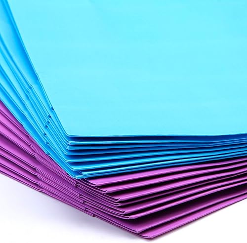 Miniatura 3 de Cooraby 20 bolsas de papel kraft para fiestas, bolsas de papel artesanal con asa para cumpleaños, baby shower, boda (azul claro, morado claro)