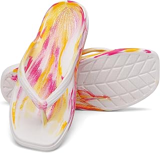 TIKVAW Flip Flops for Women with Arch Support Square Toe Thong Sandals | Lightweight, Flexible Support, Soft Cushioned, Quick-Dry,Comfortable for Beach, Pool, Shower,Travel