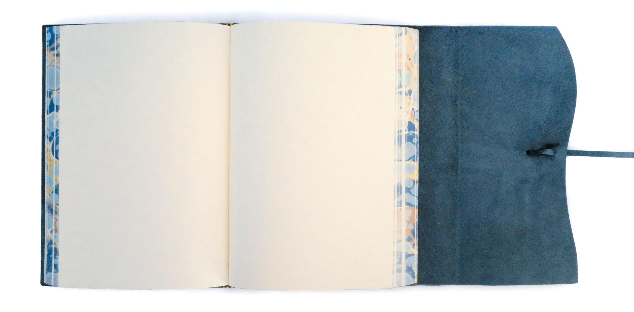Cavallini Roma Lussa Leather Journal, 6x8 inch, Hand Made in Italy, Blue
