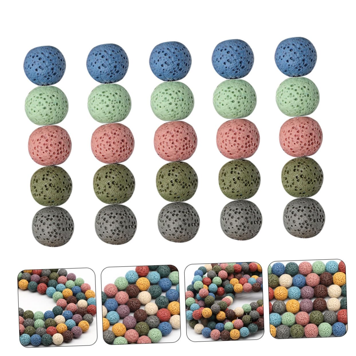 NUOBESTY 250piezas Cuentas Sueltas De Volcán Coloridas Para Manualidades Diy Material Amigable La Piel Para Joyas Decoraciones y Proyectos Creativos