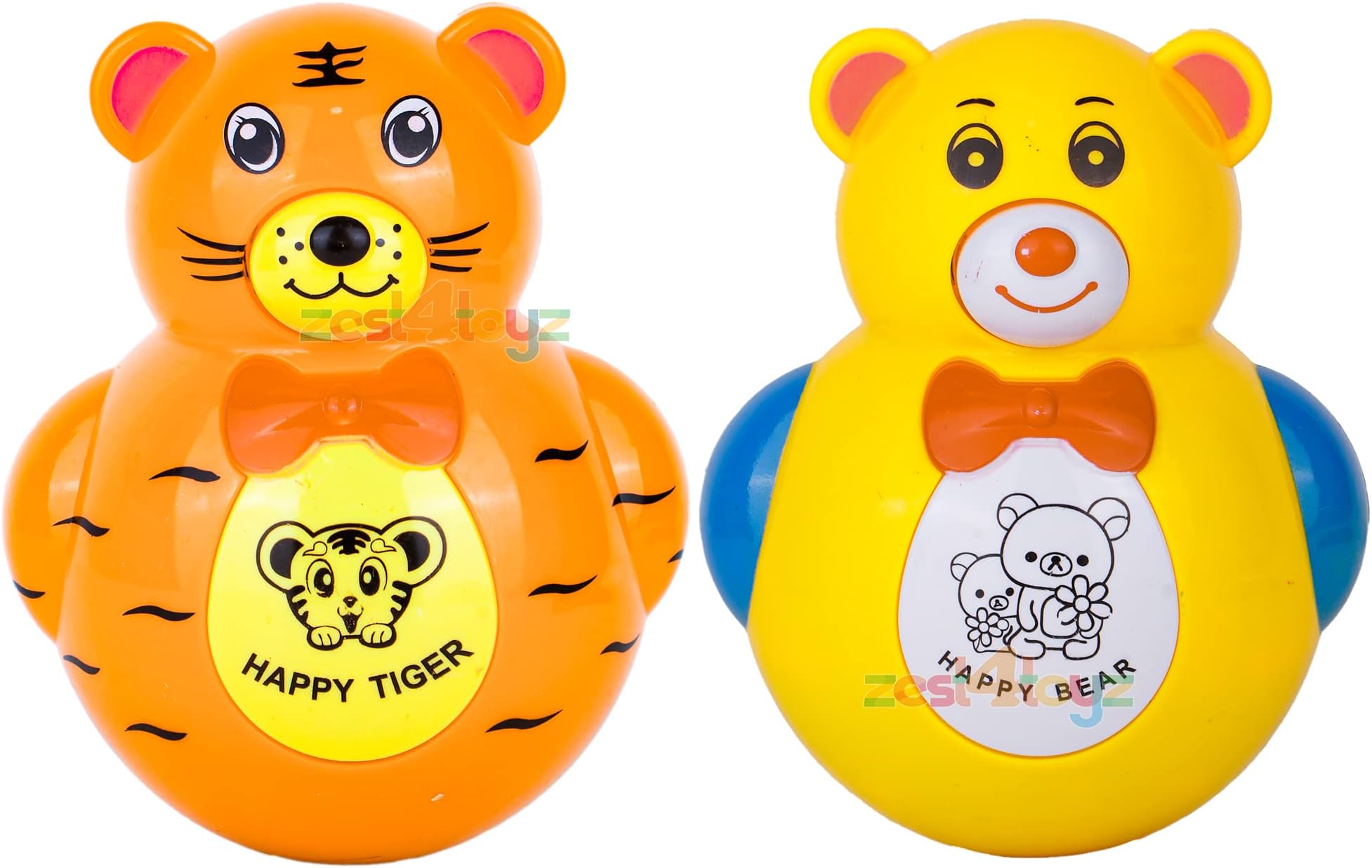 Zest 4 Toyz Musical Rattle Toy for Babies Roly Poly Animal Tumbler Doll Push n Shake Wobbling Bell Light and Music Sound Toy for Kids (Pack of 1) Random Color & Design Dispatch