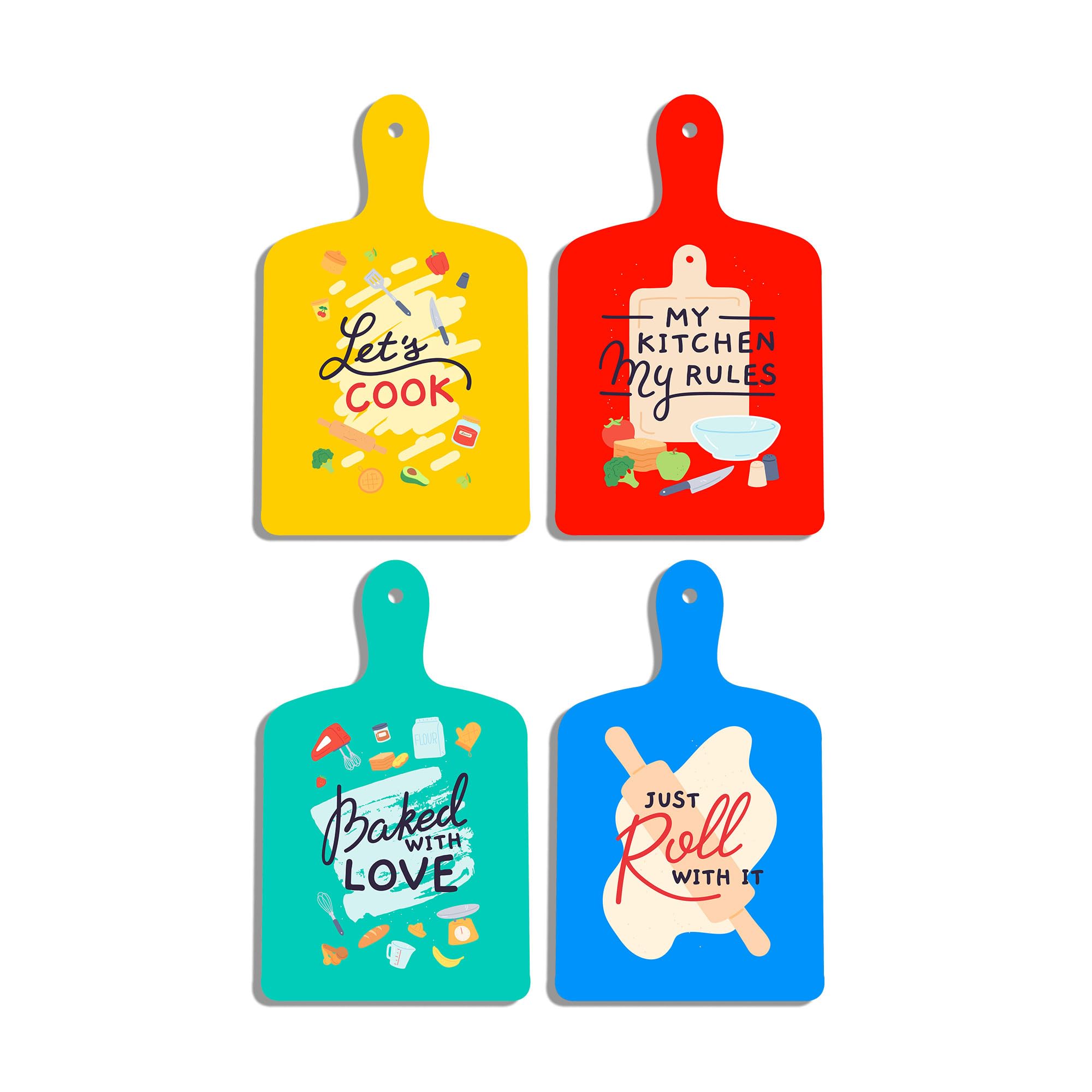 Decor Smart Let's Cook My Kitchen My Rules Baked With Love Wooden Wall Decor Set | Kitchen Art for Home Decor | Decorative Modern Handcrafted Artwork | MDF Wall Sign Art for Decoration (DWA_5607)-image-11
